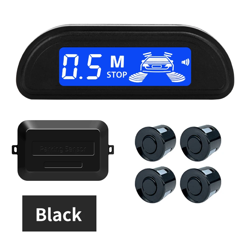 Hippcron Auto-Parksensor-Set mit Auto Parktronic Reverse LED-Monitor, 22 mm, 4 Sensoren