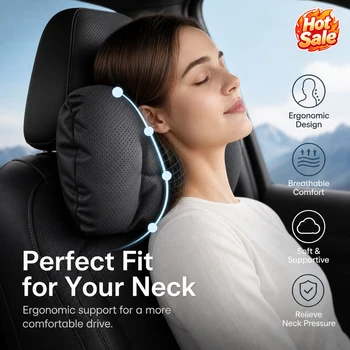 Napa-Leder Auto-Kopfstütze Nackenstütze Sitz-Lendenkissen, Auto-Nackenkissen, Lendenkissen, Geeignet