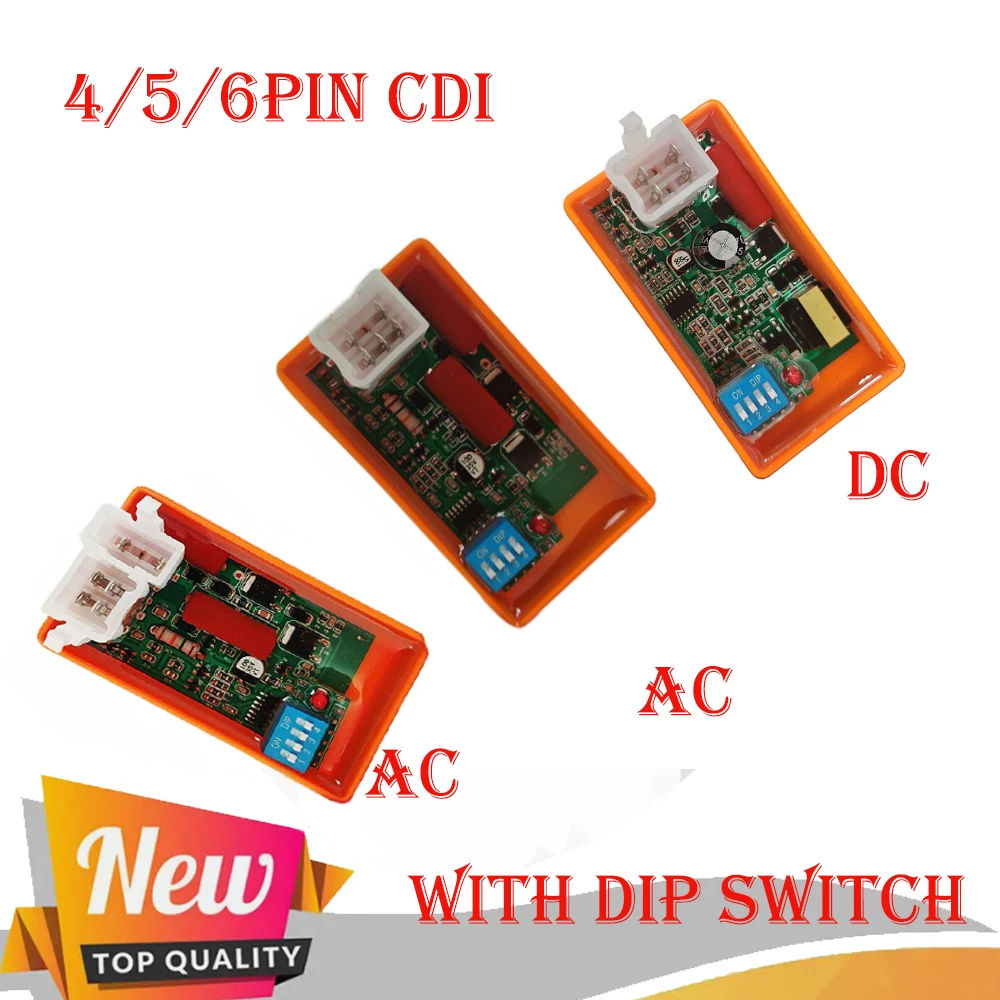 Motorrad-Zündung 6-Pin 5-Pin AC CDI Box 4-Pin DC CDI mit DIP-Schalter Geschwindigkeitsbegrenzung 4000-12000