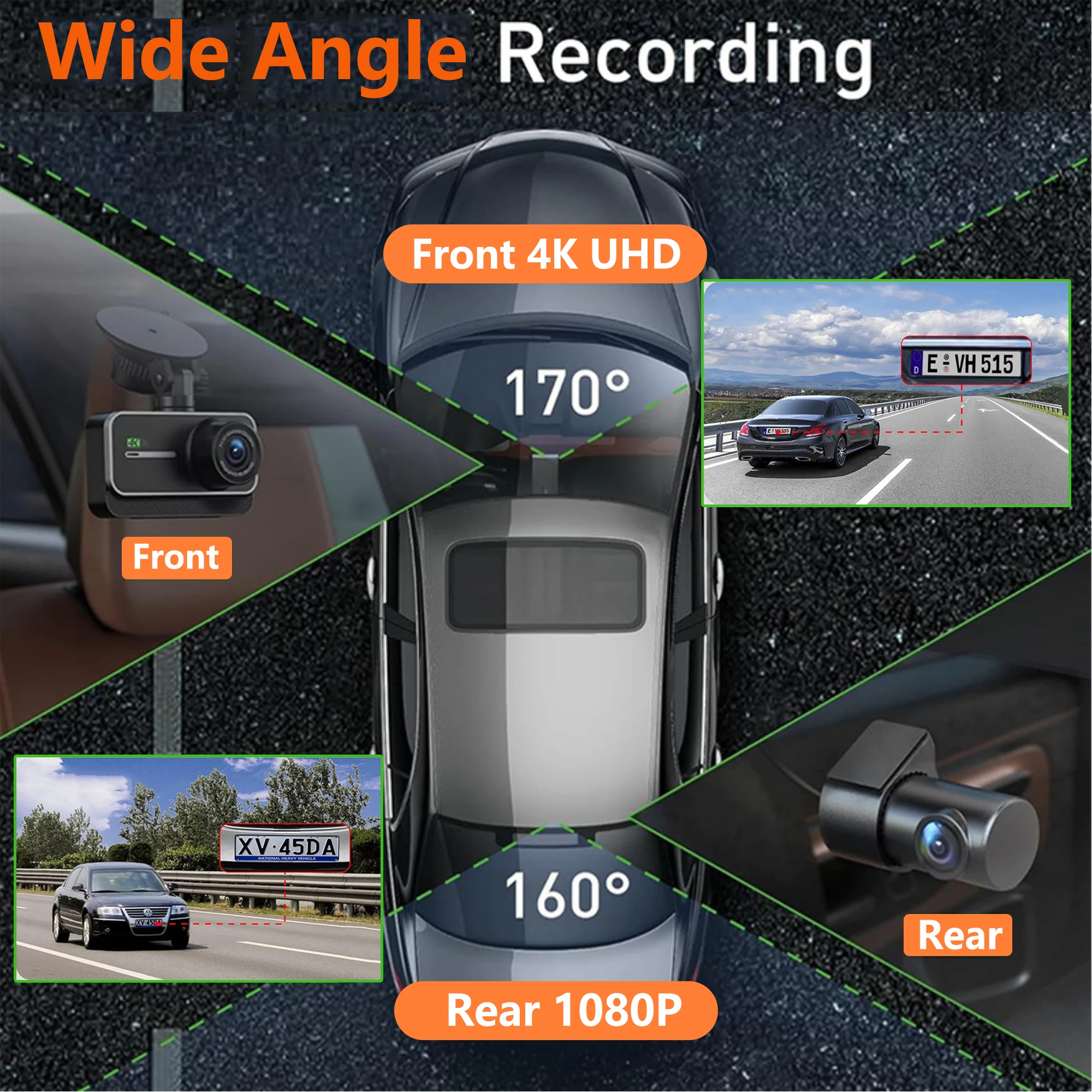 4K Dash Cam für Autos Auto Kamera Dash Cam WIFI Kamera für Auto Vorne – Bild 3