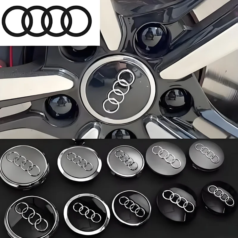 60mm 61mm 68mm 69mm 77mm Auto Rad Mitte Kappe Hub Abdeckung Abzeichen für Audi A6 A3 A4 A5 A6 Q2L Q3 (4 Stück)