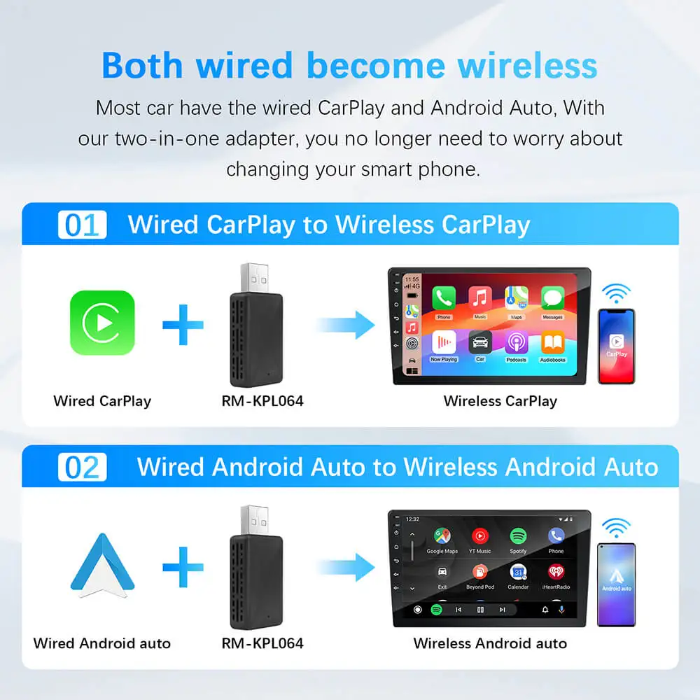 2in1 verkabelt mit kabellosem CarPlay-Android-Auto-Adapter – Bild 3