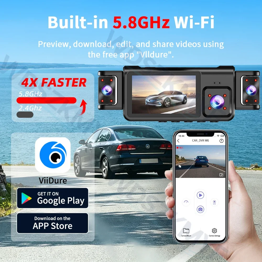 Dashcam für Autos 4 5-Kanal Black Box WiFi Fahrkamera FHD 1080P – Bild 5