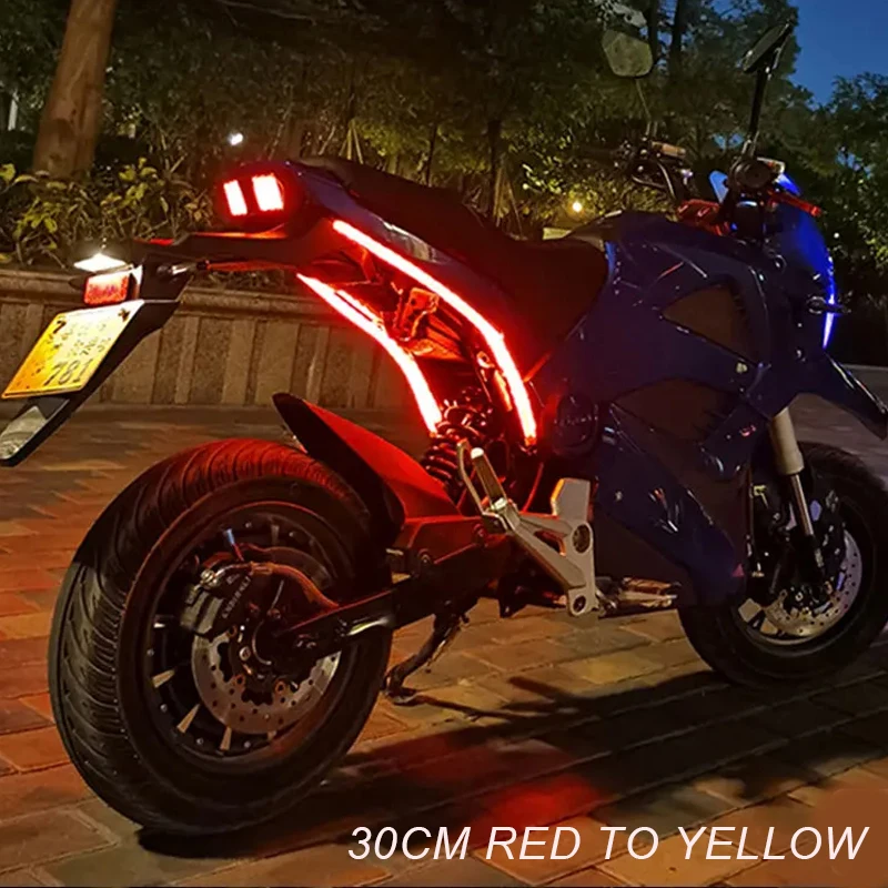 Motorrad Blinker Lichter LED Tagfahrlicht Rücklicht DRL Wasserdichte Dekoration Streifen Bremse (2 Stück)
