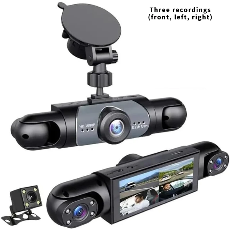 Saker 4-Kanal Dashcam für Autos 4K Vorne 1080P Innenraum Rück- und Seitenkameras 360° ° Vollansicht-System