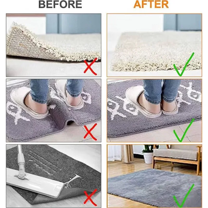 Teppich rutschfeste Aufkleber wiederverwendbar waschbar Anti Curling – Bild 5