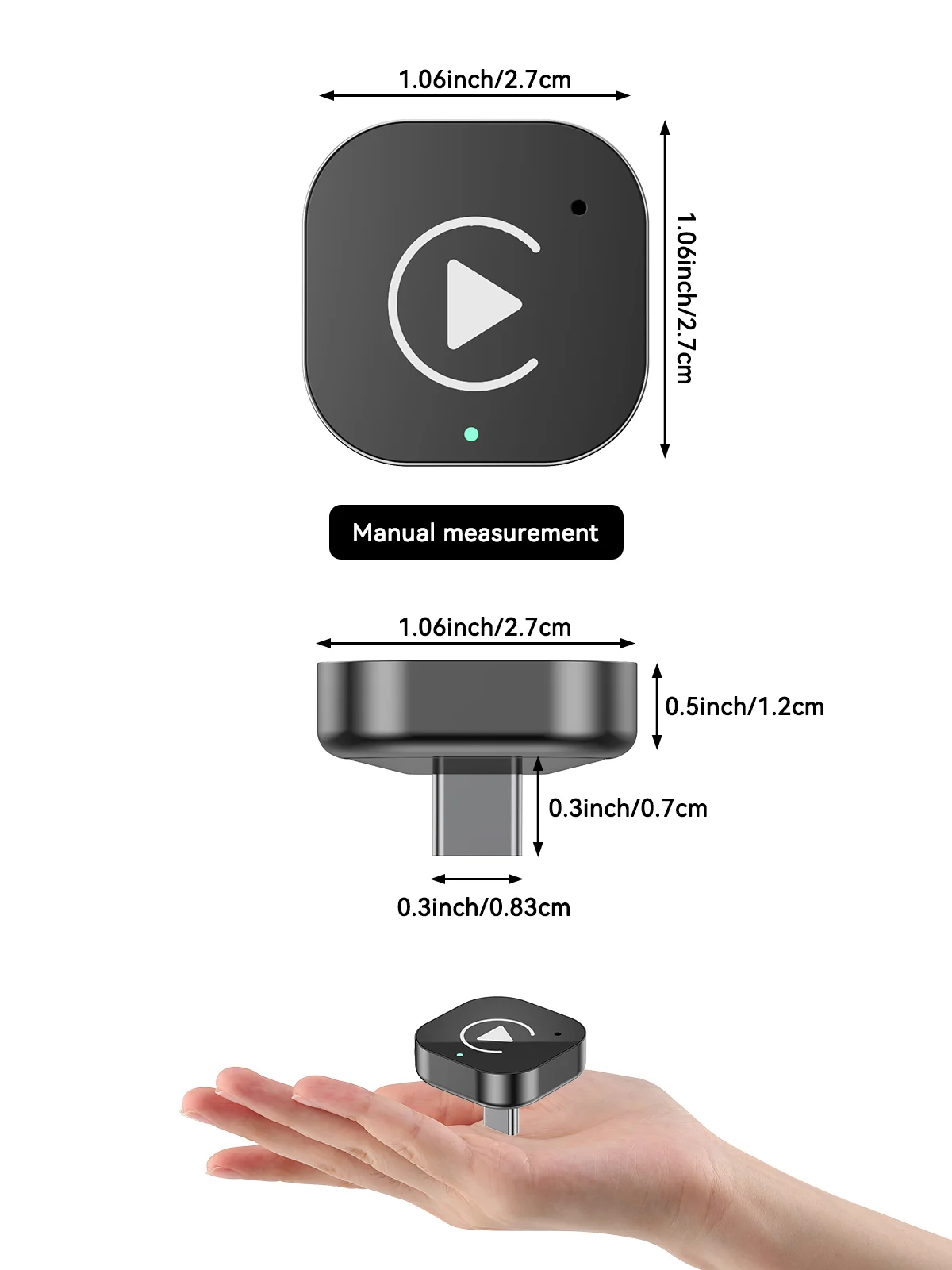 (Typ-C) 2-in-1-Carplay-Dongle, kabelloser CarPlay-Apapter USB C – Bild 6