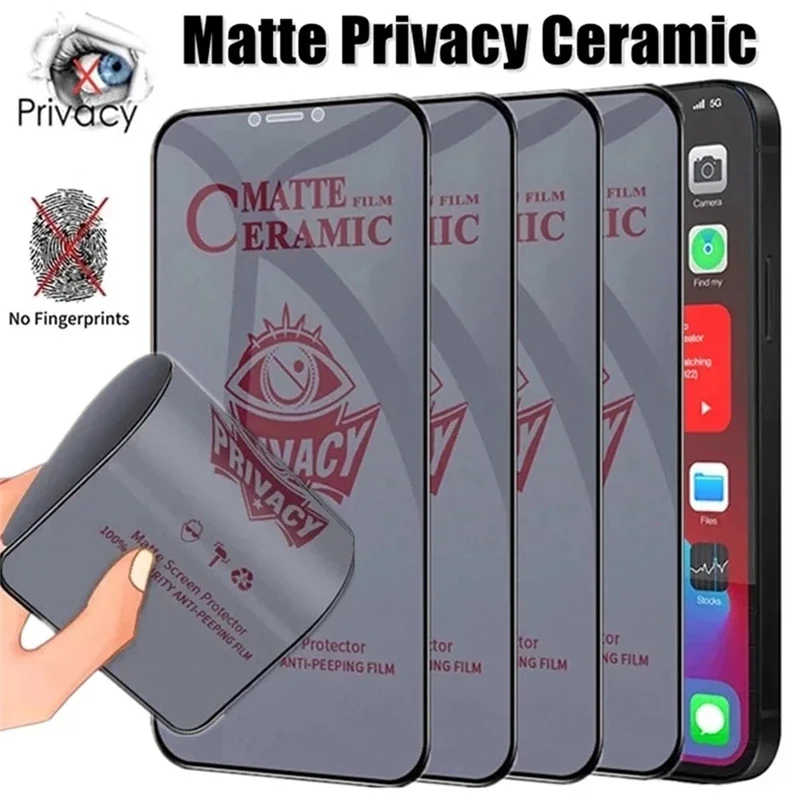 Matte Keramik Sichtschutz für iPhone 14 Pro Max 7 8 16 plus Anti-Spion-Film für iPhone 11 12 13 15 Pro XS max