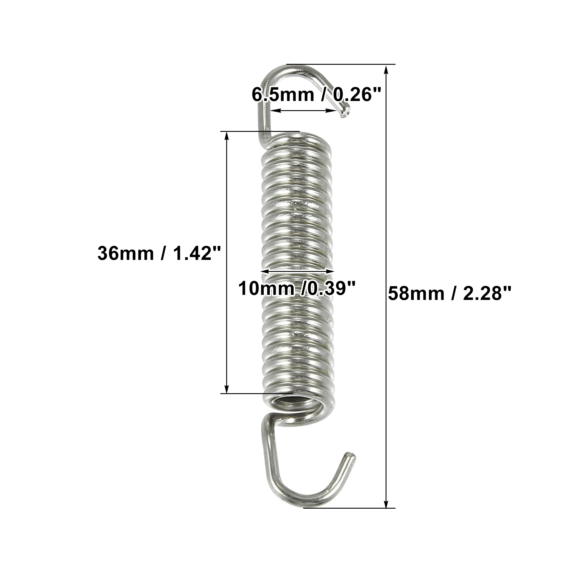 Motorräder Universal Auspuffrohr Feder 63mm 2,5" Edelstahl Auspuffrohr – Bild 3