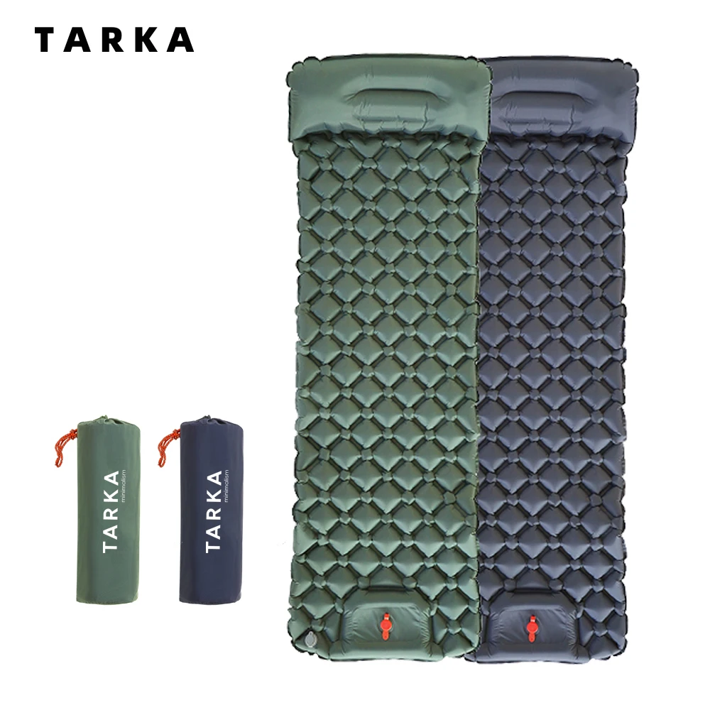 TARKA Aufblasbare Campingmatten, Luftmatratze mit Kissen, Outdoor-Touristen-Isomatte, selbstaufblasende
