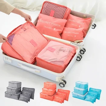 Reise Lagerung Tasche Große Kapazität Gepäck Kleidung Sortierung Organizer Set Koffer Beutel Fall (6 Stück)