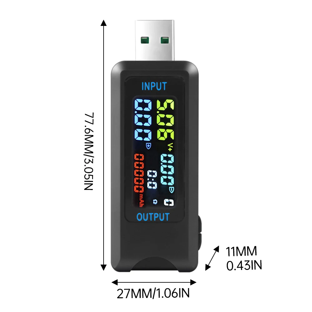 Schnellladetester, 10-in-1, USB, 4,5-36 V, 0-8 A, Voltmeter, Strom, Spannung, Volt, Amperemeter, Detektor