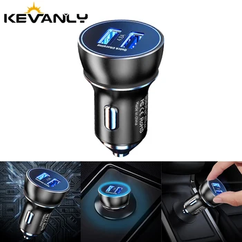 Universelles Auto-USB-Doppelport-Ladegerät Mini Auto-Ladegerät DC 12V/24V Superschnelles Ladeadapter