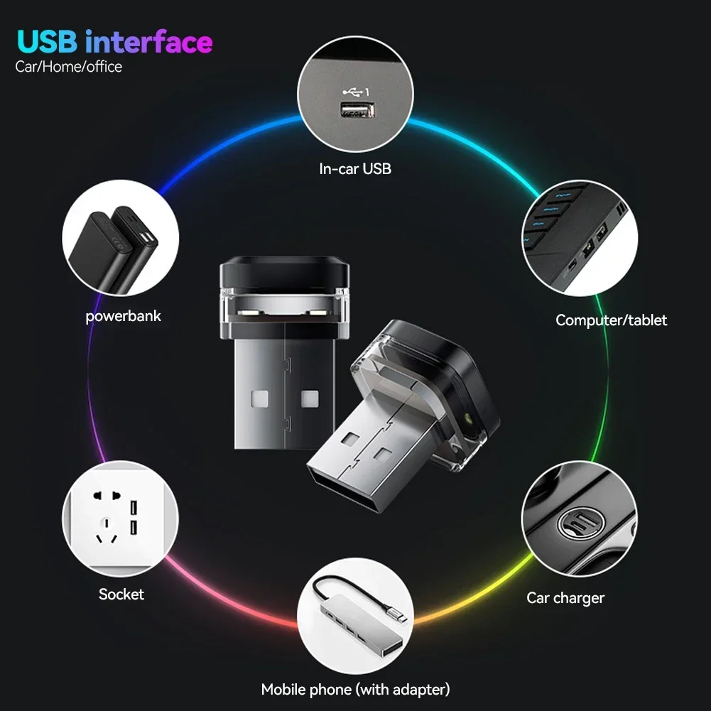 USB Auto Innen Umgebungs Atmosphäre Licht LED Signal Lichter Auto – Bild 5