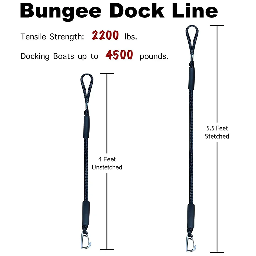 Boot Bungee Dock Linien Schnüre Docking Seil für Kajak Wasser fahrzeug – Bild 3