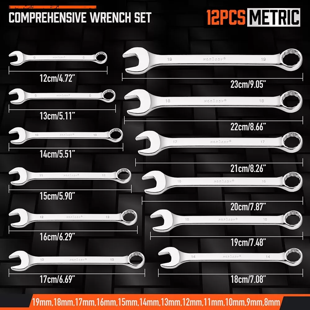 HORUSDY 12-teiliges metrisches Schraubenschlüssel-Set – Bild 2