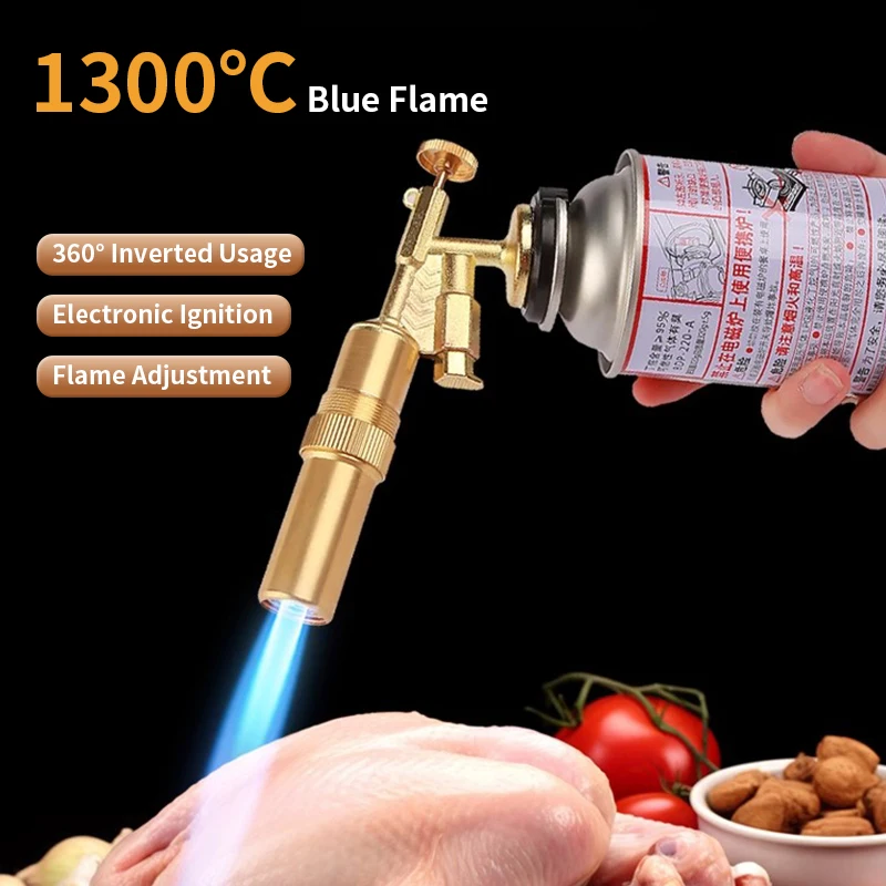 Schweißgasbrenner Flammenpistole Gasbrenner Lötlampe Kochen Outdoor Löten Butan Automatische Zündung