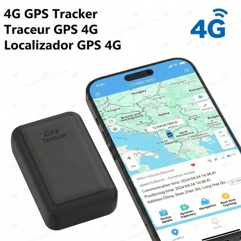 GPS-Tracker für Auto, Motorrad, LKW, 4G-GPS-Ortungsgerät, Echtzeit-Positions-App, 10000/20000mAh Akku, lange