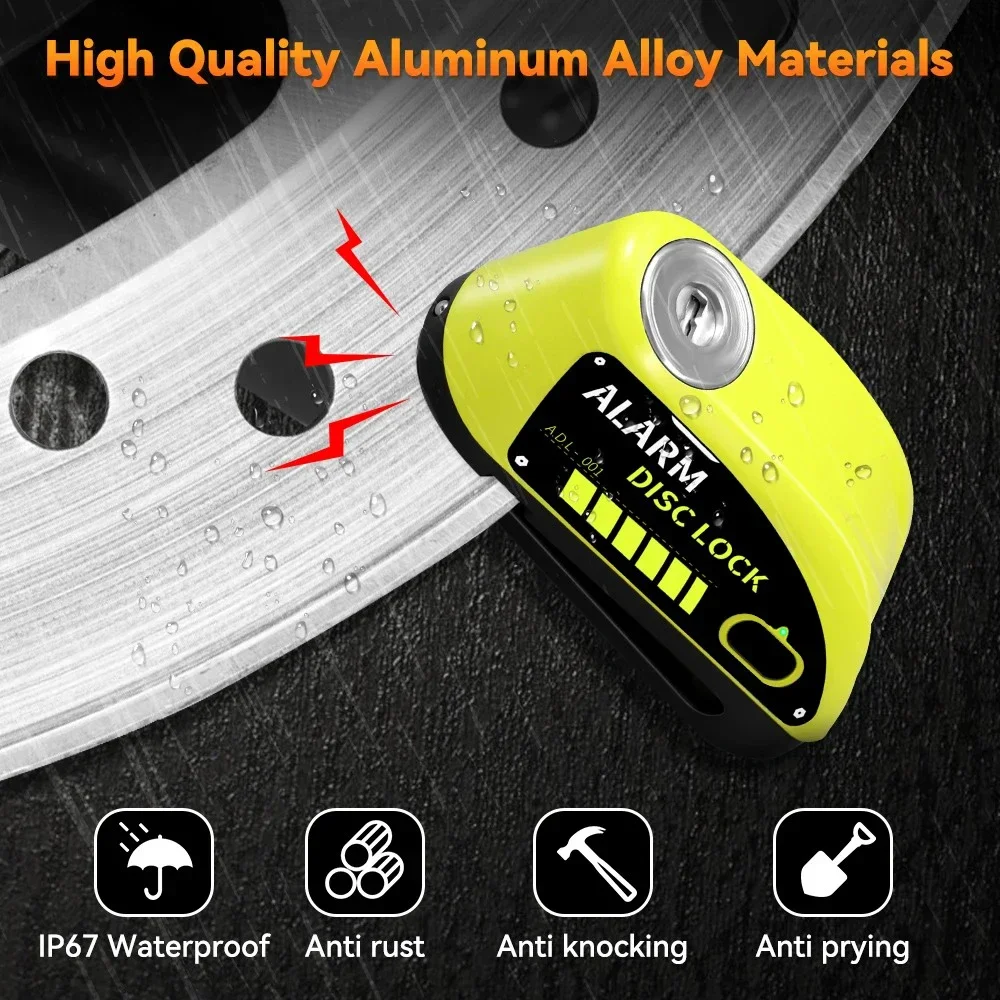 Anchtek Motorrad wiederauf ladbare Disc Lock Alarm 120db Fahrrad – Bild 5