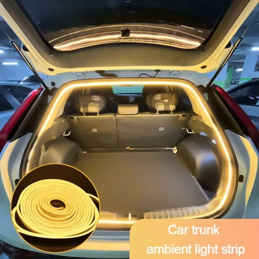 Flexibler LED-Umgebungslichtstreifen, 5 m, DC12 V, für Tesla Model Y 3 S After Trunk Frunk, Silikon-Innenraum
