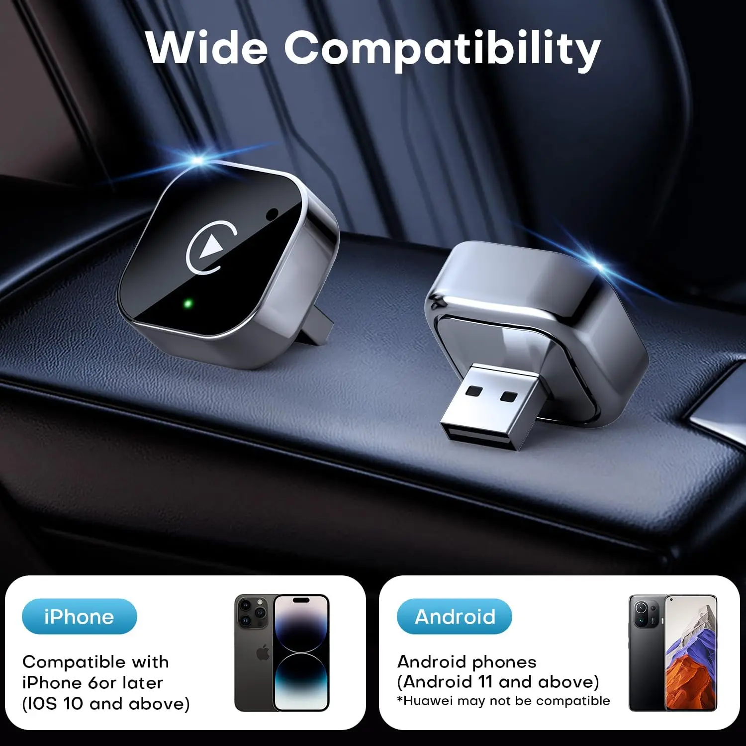 Kabelloser CarPlay- und Android-Auto-Adapter 2026-Upgrade: verkabelt – Bild 4
