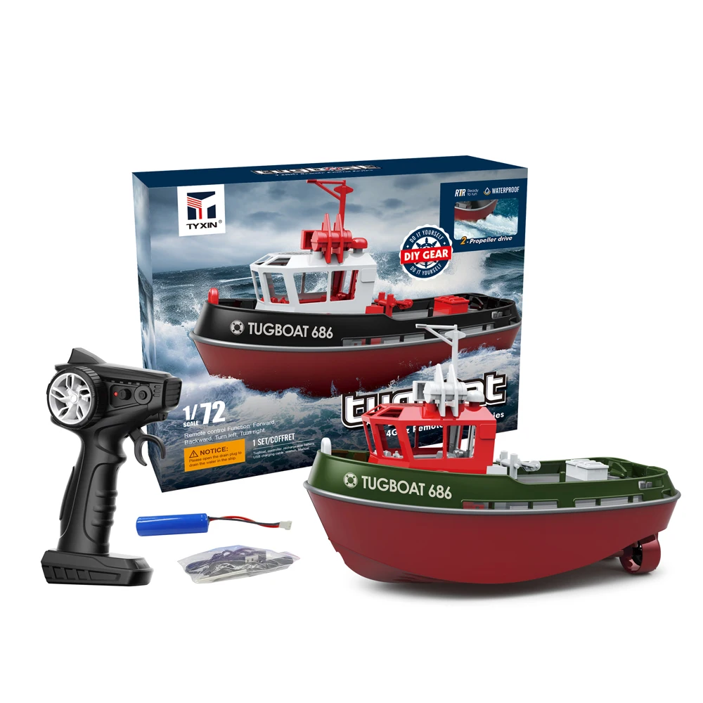 686 RC Boot 1/72 Leistungsstarke Dual Motor Drahtlose Radio Control Schiffboot 2,4G Elektrische Fernbedienung