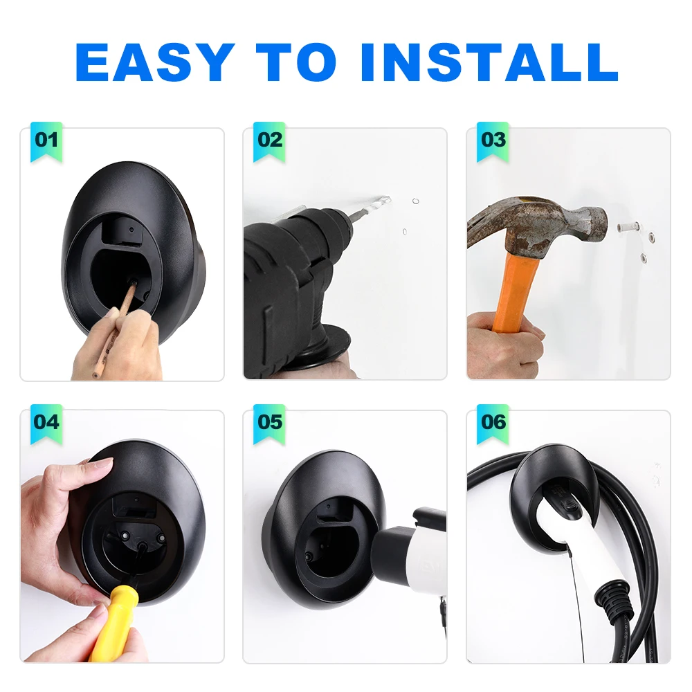 EV-Ladegerät Typ 2/Typ 1-Steckerhalter Ladekabel Stecker – Bild 4