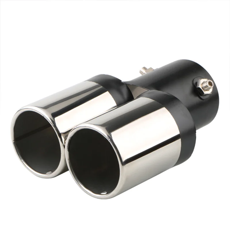2,5 "Einlass Dekoration Chrom Endrohr Auto Styling Auto Auspuff Trim Schalldämpfer Rohr Schwanz Edelstahl