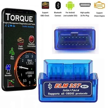 Obd 2 elm327 auto detektor bluetooth-kompatible schnitts telle v2.5v5.0 obd2 ii diagnose tool elm 2,1 arbeit