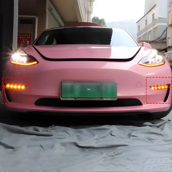 Auto DRL Zubehör Für Tesla Modell 3 Modell Y 2017-2023 Front Stoßstange Upgrade LED Nebel Lampe Tagfahrlicht
