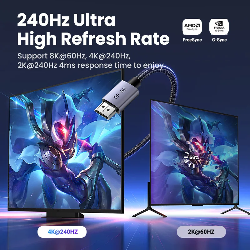UGREEN DisplayPort-Kabel 8K DP 1.4 Adapter 2K165Hz 32,4 Gbit/s Kabel – Bild 2