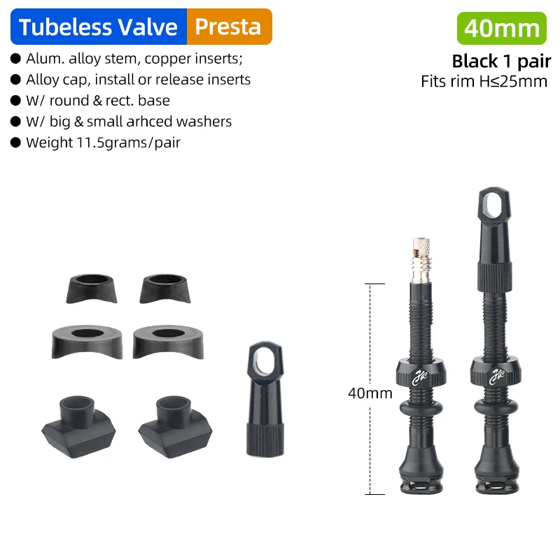 Fahrrad Tubeless Reifen Ventil Carbon Felge Presta Ventile 40 50 65 80mm F/V Abnehmbare Messing Kern W/kappe