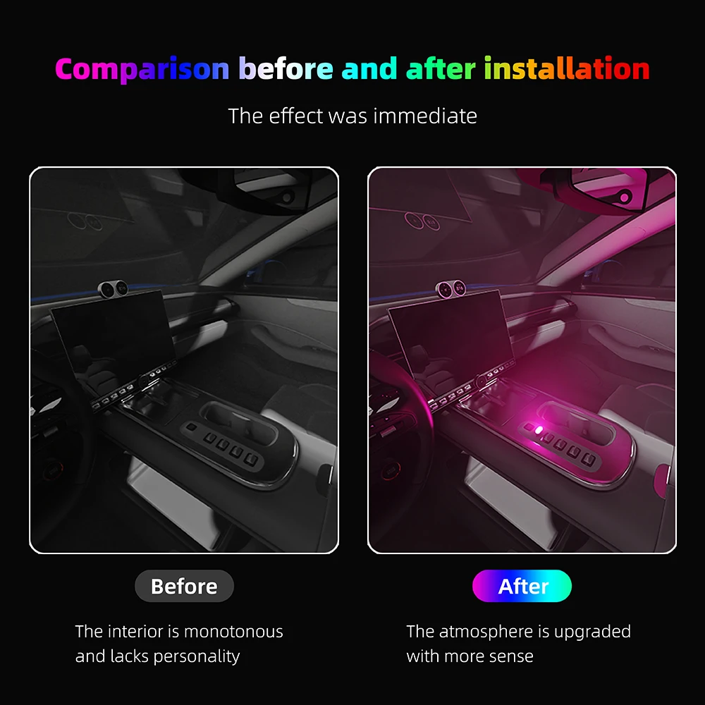 Typ-C Auto Innen Umgebungs Atmosphäre Licht LED Signal Lichter Auto – Bild 4