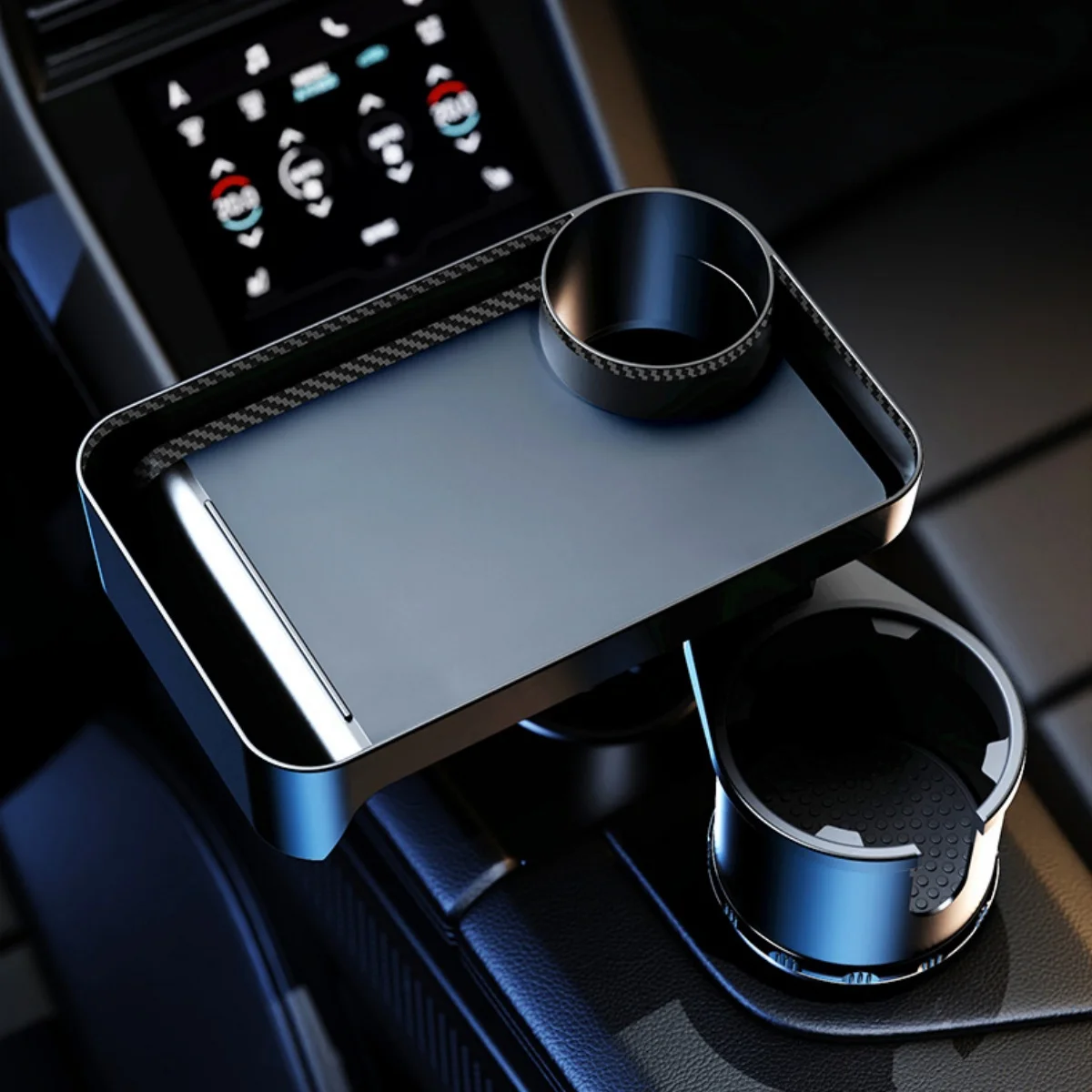 Auto-Getränkehalter-Tablett mit drehbarem, erweiterbarem Tablett - praktisch zum Mitnehmen, Schlüssel, Telefon