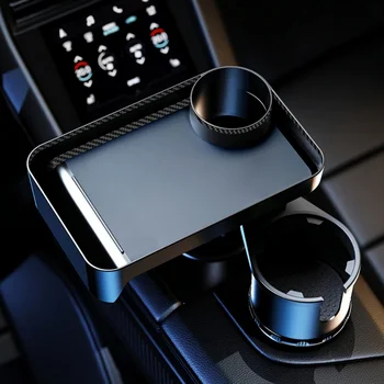 Auto-Getränkehalter-Tablett mit drehbarem, erweiterbarem Tablett - praktisch zum Mitnehmen, Schlüssel, Telefon