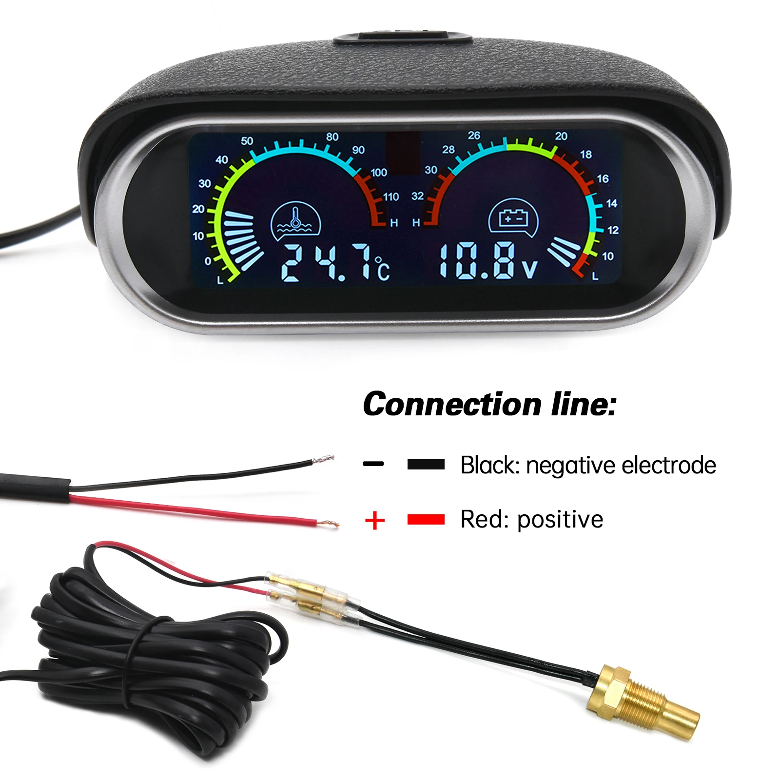 12V/24V 2-in-1 LCD-Anzeige für Auto und LKW: Wassertemperaturanzeige – Bild 4