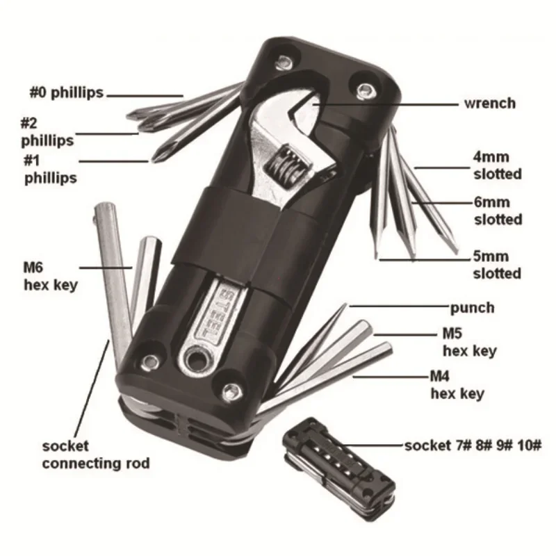 Motorrad Multifunktions Werkzeug Kits Multitool Reifen Reparatur Werkzeug Set mit Schraubendreher Kette MTB