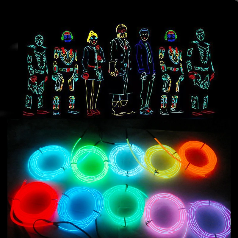 1M/2M/3M/5M Auto Innen Led Dekorative Lampe EL Verdrahtung Neon – Bild 6
