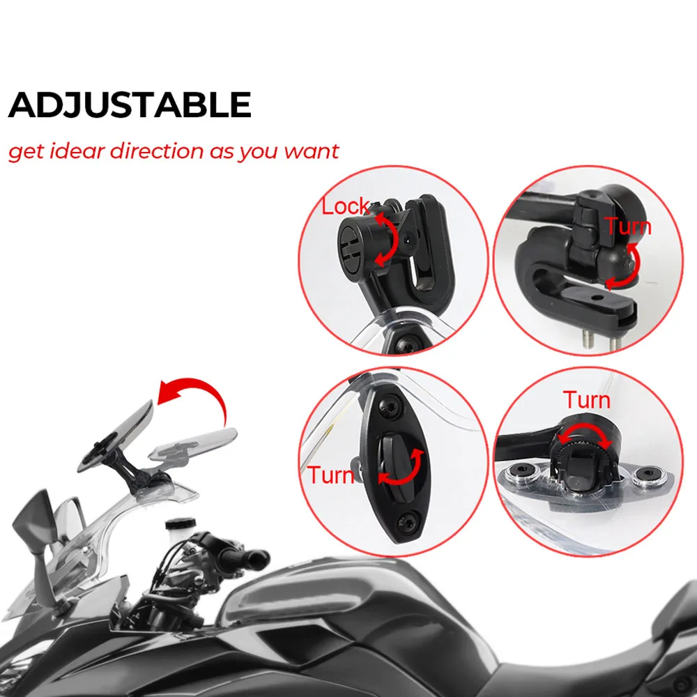 Motorrad Universal Windschutzscheibe Verlängerung Einstellbare Spoiler – Bild 3