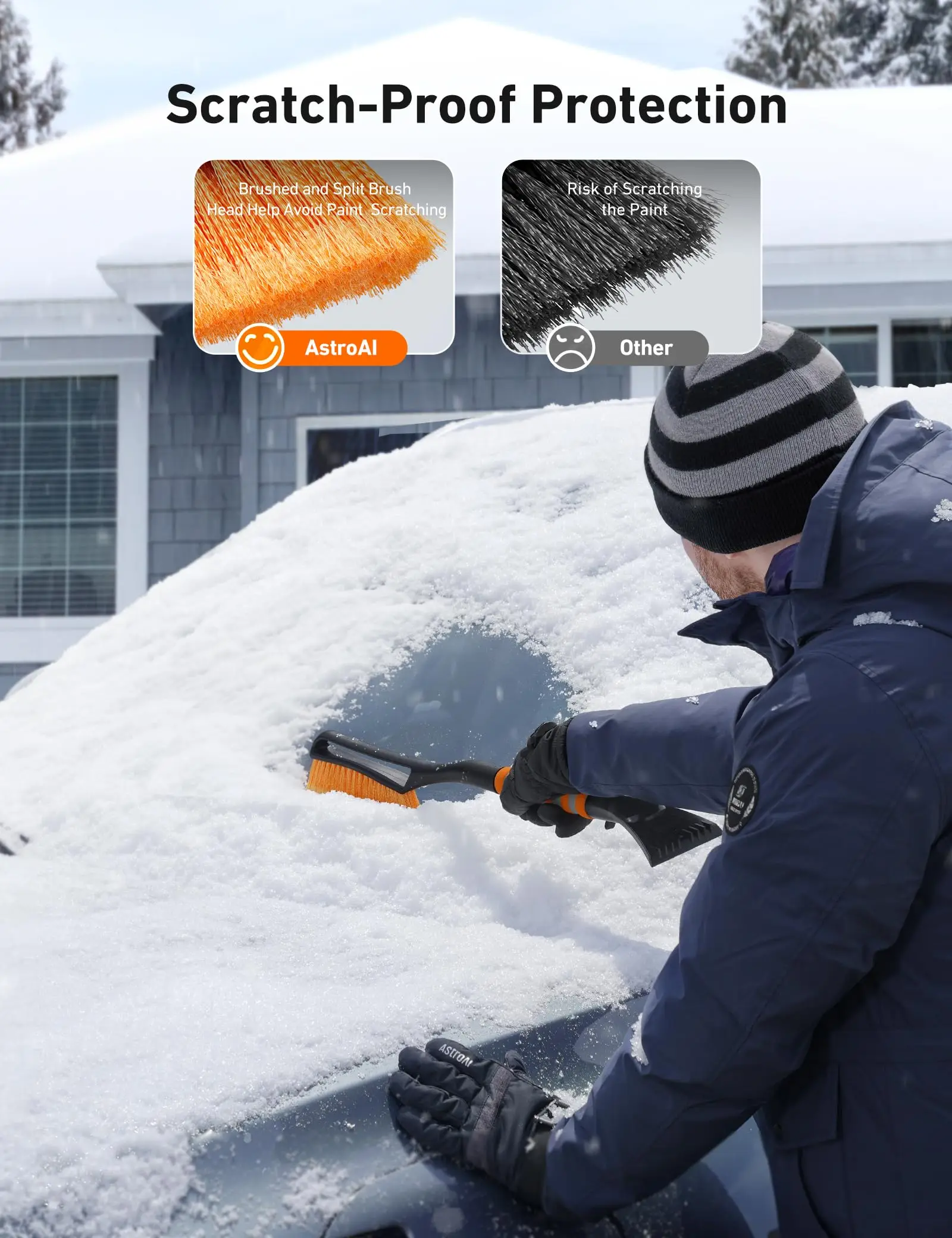 68 cm große Schneebürsten und Eiskratzer für die Windschutzscheibe des – Bild 4