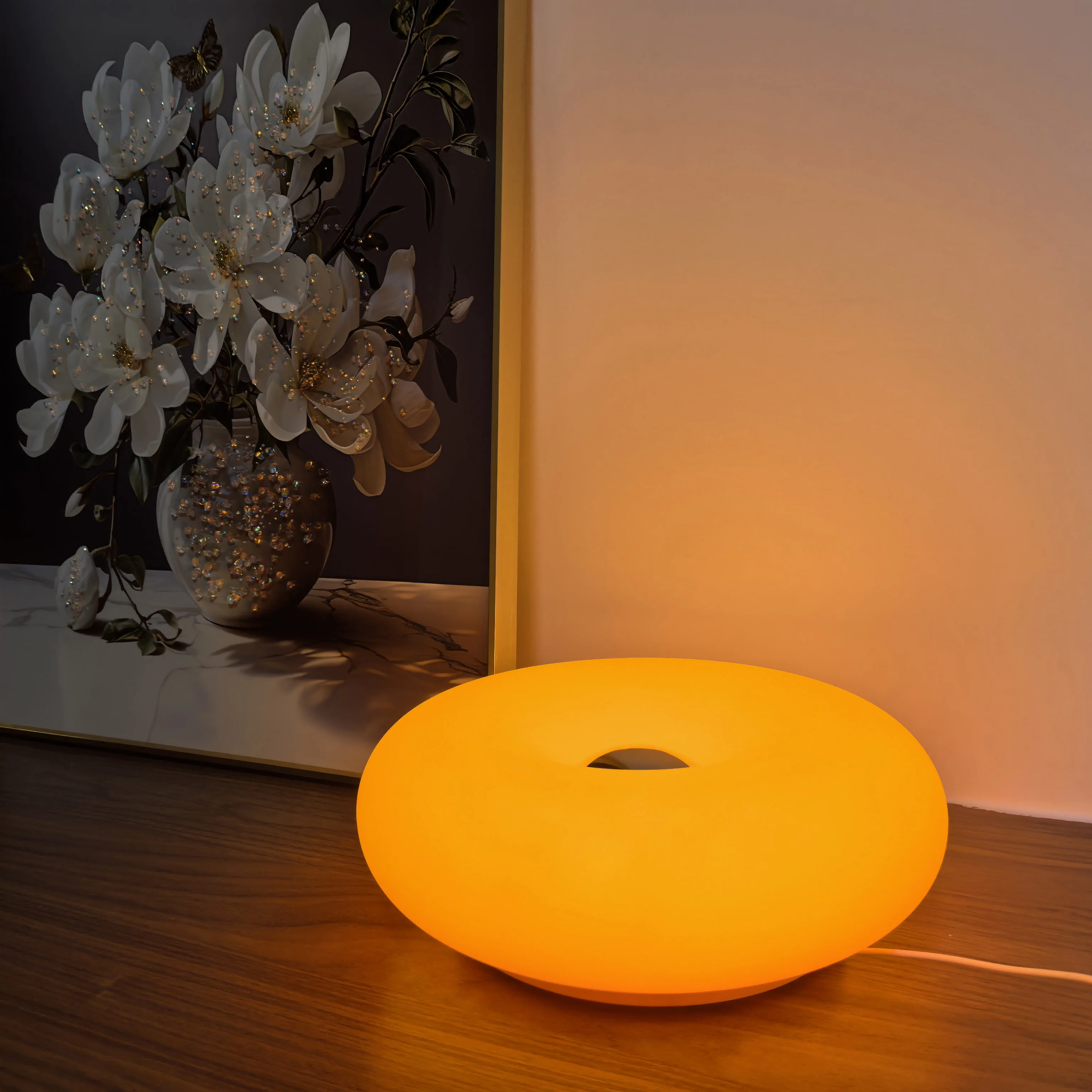 Bauhaus Tischlampe USB-Stecker Schlafzimmer Nachttischlampe Wohnzimmer Esszimmer Dekoration Donut