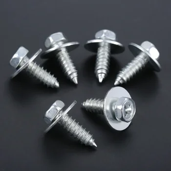 Silber Metall Nieten Auto Körper Schraube Innen Tür Trim Panel Retainer Clips Auto Hex Schrauben (20 Stück)