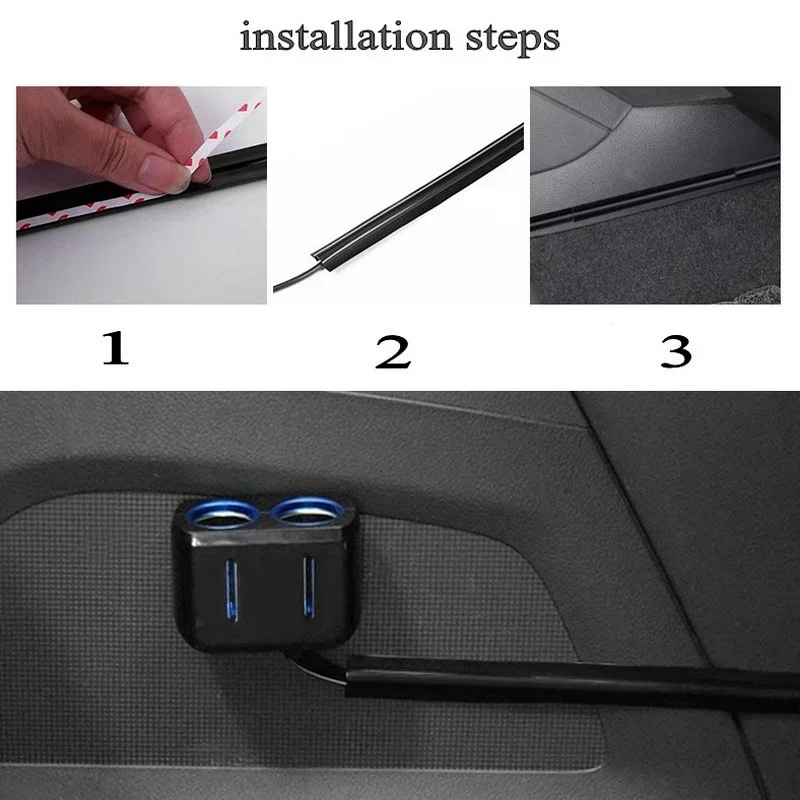 Schlankes Auto-Kabel-Organizer-Set, universelle Hülsen (4 Stück) – Bild 6