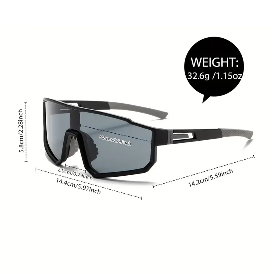 Übergroße Herren-Fahrradbrille für Herren, winddicht, bunte – Bild 5