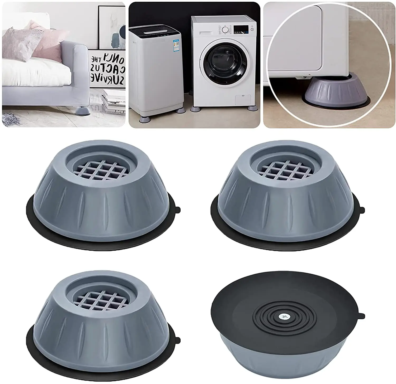 Anti Vibration Füße Pads Gummi Beine Slipstop Stille Skid Raiser Matte Waschmaschine Unterstützung dämpfer
