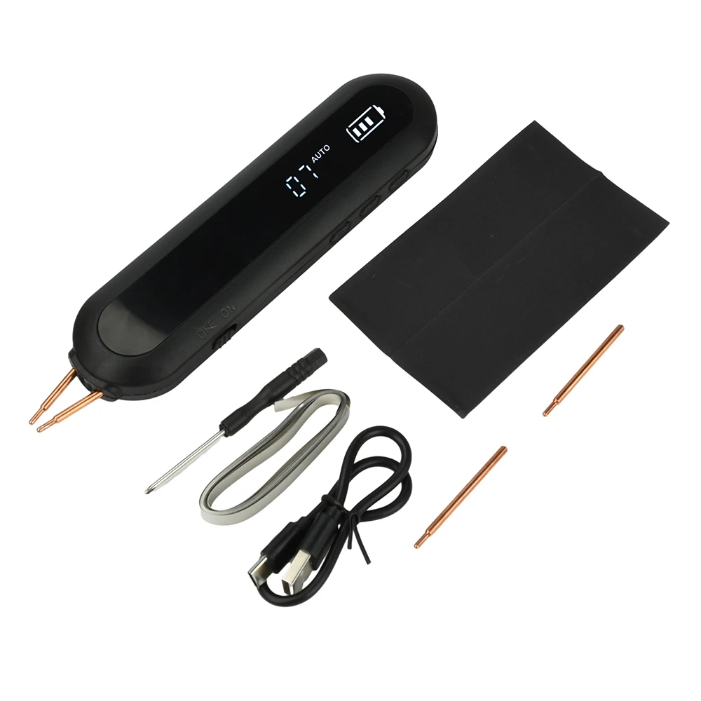 12 Gänge verstellbarer Handpunktschweißgerät Mini tragbare 9-stufige LED-Beleuchtung 18650 Lithium-Batterie