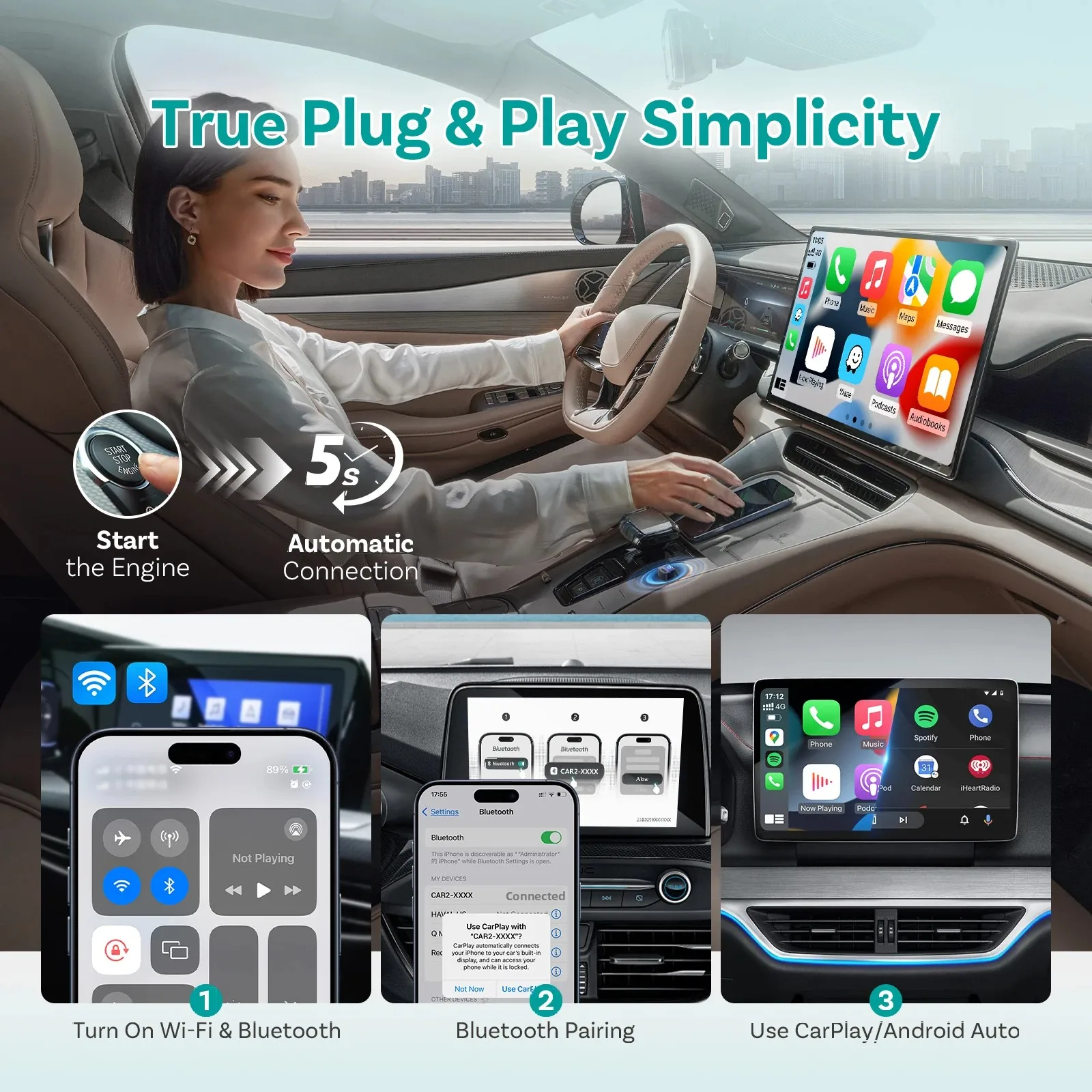 OTTOCAST Mini Pico 2in1 Wireless CarPlay Wireless Android Auto Adapter – Bild 5