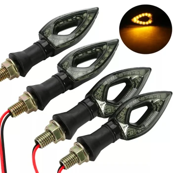 Motorrad Herzform Universal 12 LED Blinker Kurze Blinker Anzeige Blinkers Blinker Bernstein Farbe (4 Stück)