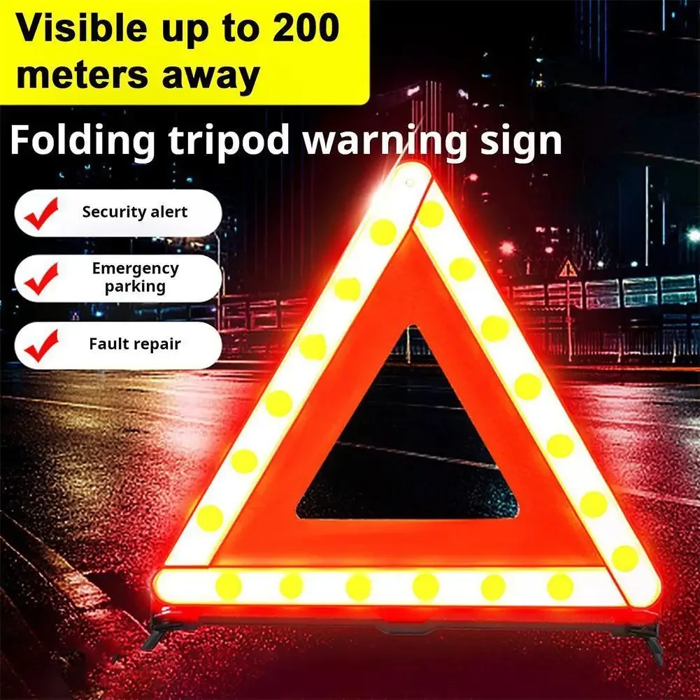 Auto-Sicherheitswarn-Dreieck, Faltbares Reflektierendes Dreibein-Warnschild, Notfall-Werkzeug für Pannen