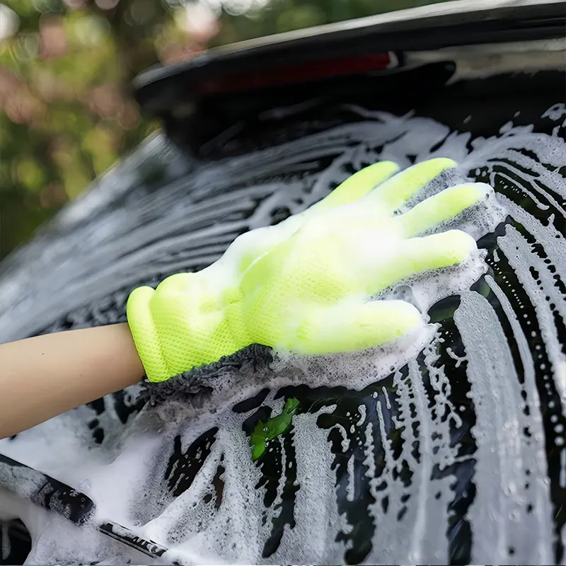 Chenille Autowaschhandschuhe, Mikrofaser, abwischbar, Autoschwamm – Bild 5